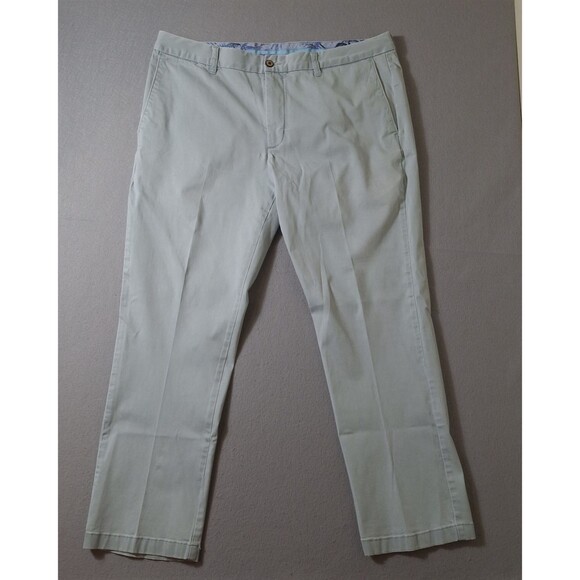 Tommy Bahama Chino Pants Mens 38x30 Seafoam Cotton Blend Solid Flat Front - Picture 1 of 14